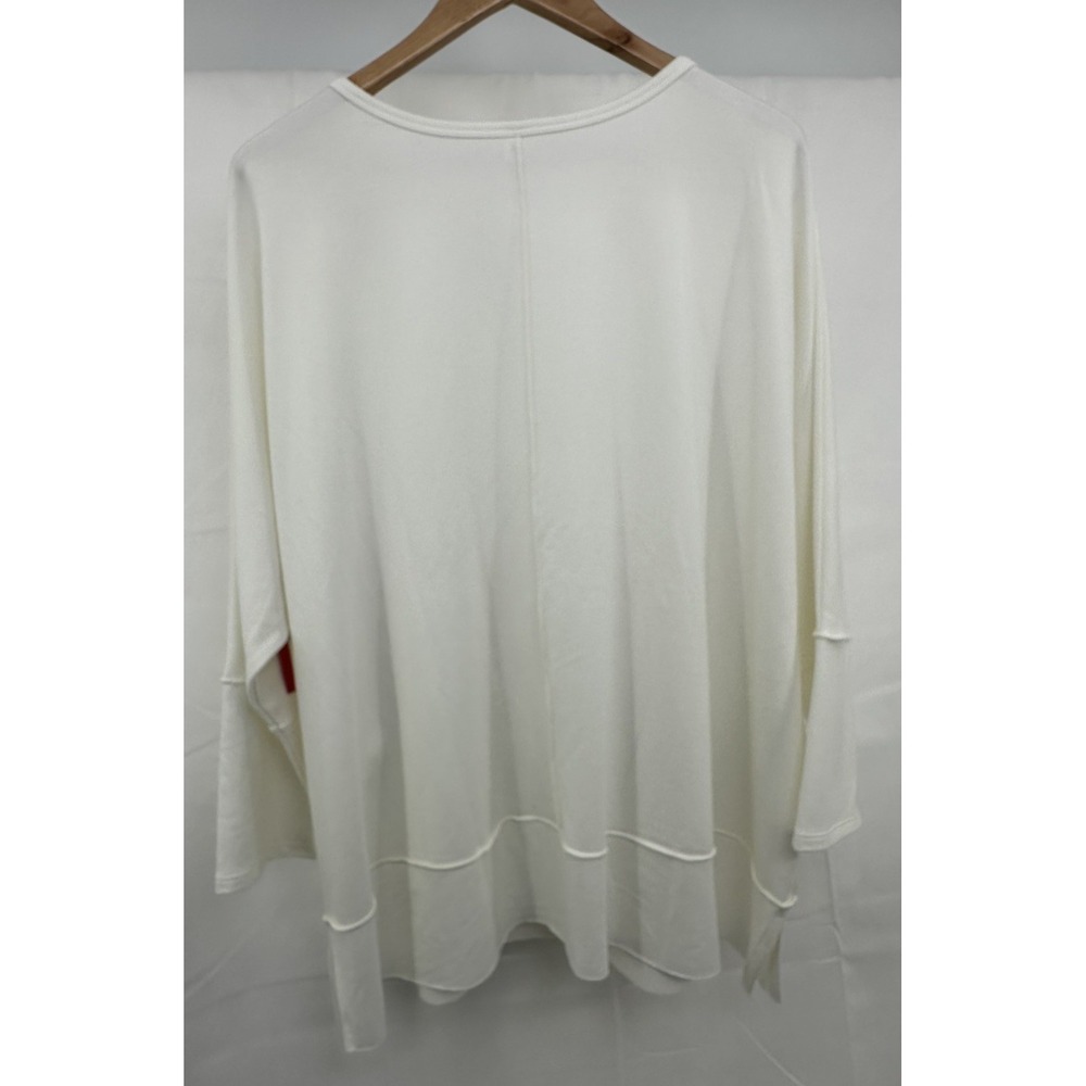 SPANX New 3XL Perfect Length Top Dolman 3/4 Sleeve Sweatshirt in Powder White - Picture 4 of 7